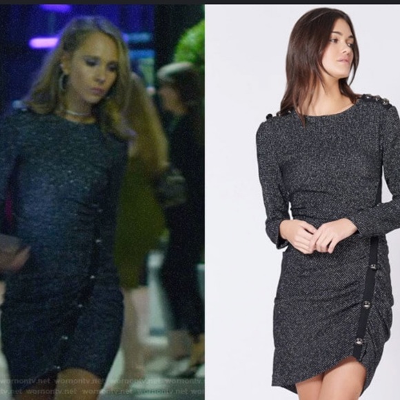 Veronica Beard Black & Silver Ruched Metallic Ira Dress 2 - Picture 4 of 16